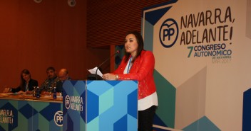 Cristina Sanz, durante su discurso para dar a conocer el informe de gestión que hacía balance de los últimos cinco años del partido