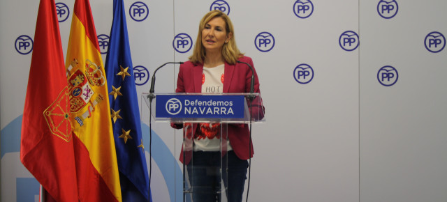 La presidenta del PPN, Ana Beltrán, hoy en rueda de prensa