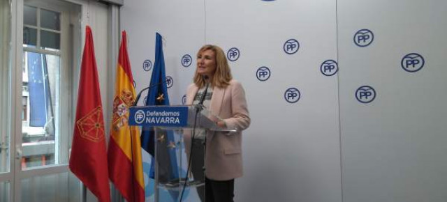 La presidenta del PPN, Ana Beltrán, hoy en rueda de prensa
