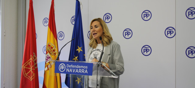 La presidenta del PPN, Ana Beltrán, hoy en rueda de prensa
