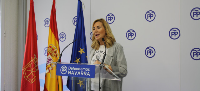 La presidenta del PPN, Ana Beltrán, hoy en rueda de prensa