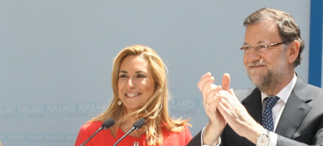 La presidenta Ana Beltrán, junto al presidente, Mariano Rajoy, en un acto en Navarra