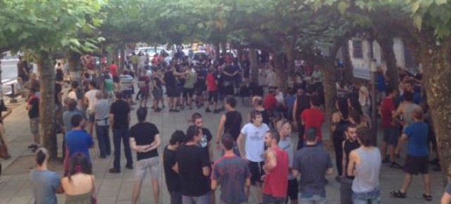 Imagen de la concentración en Etxarri Aranatz, el sábado 4 de septiembre