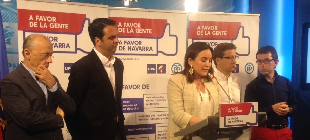 Cristina Sanz, durante la rueda de prensa de presentación de la campaña A favor de la gente, a favor de Navarra