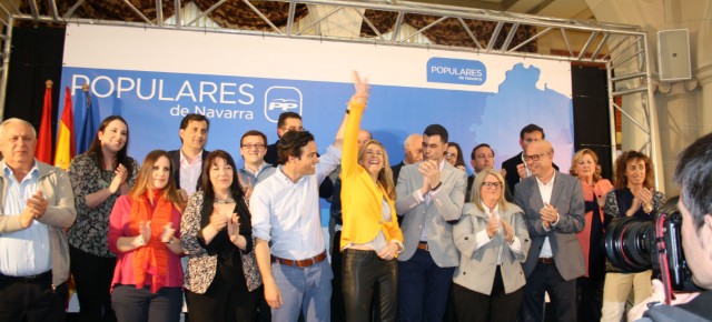 Los integrantes de la lista del PPN al Parlamento Foral, con Ana Beltrán a la cabeza