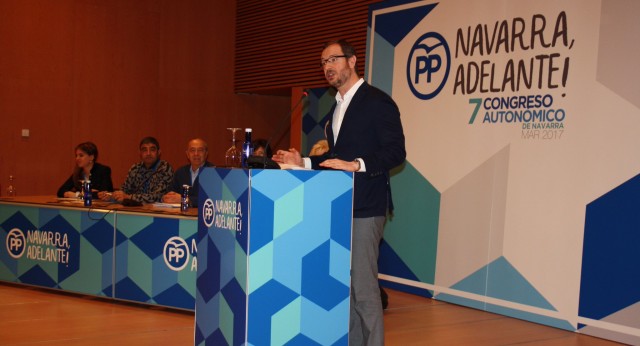 El vicesecretario de Acción Sectorial del PP, Javier Maroto, durante su discurso